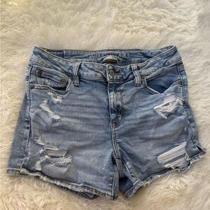American Eagle Outfitters Women's Light Blue Jean Shorts Next Level Stretch
